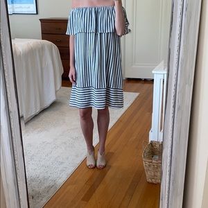 Off the Shoulder Striped Dress